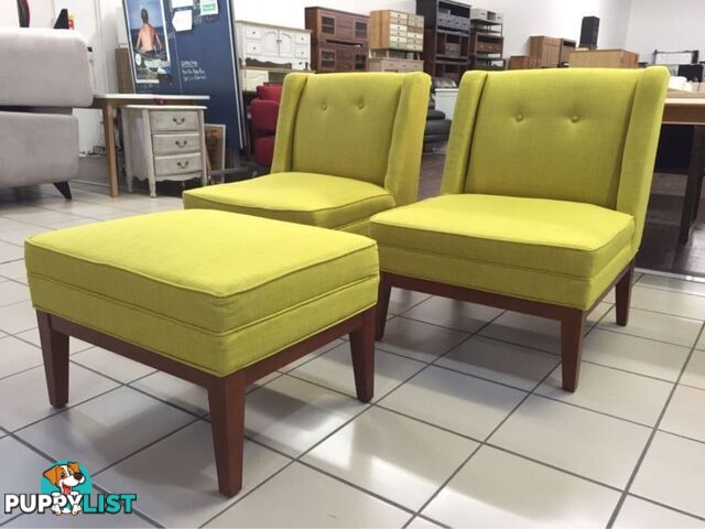 LEMONGRASS OCCASIONAL CHAIRS AND OTTOMAN