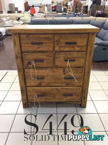 DRESSERS & TALLBOYS CLEARANCE! BRAND NEW & FACTORY SECONDS