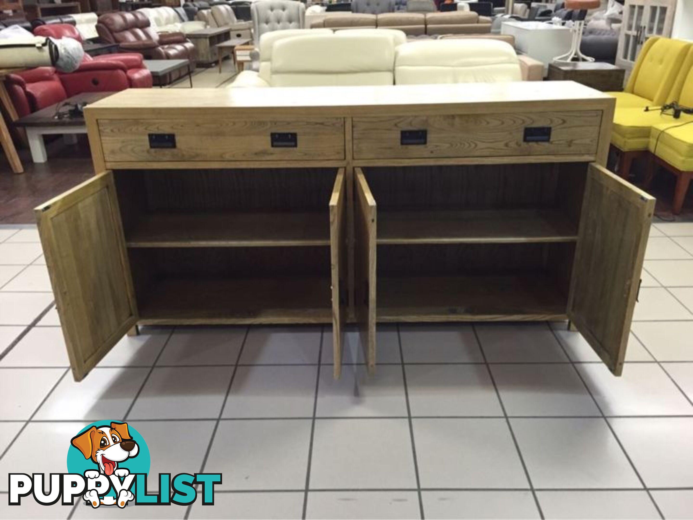 BARISTA OAK SIDEBOARD 4 DOOR 2 DRAWER