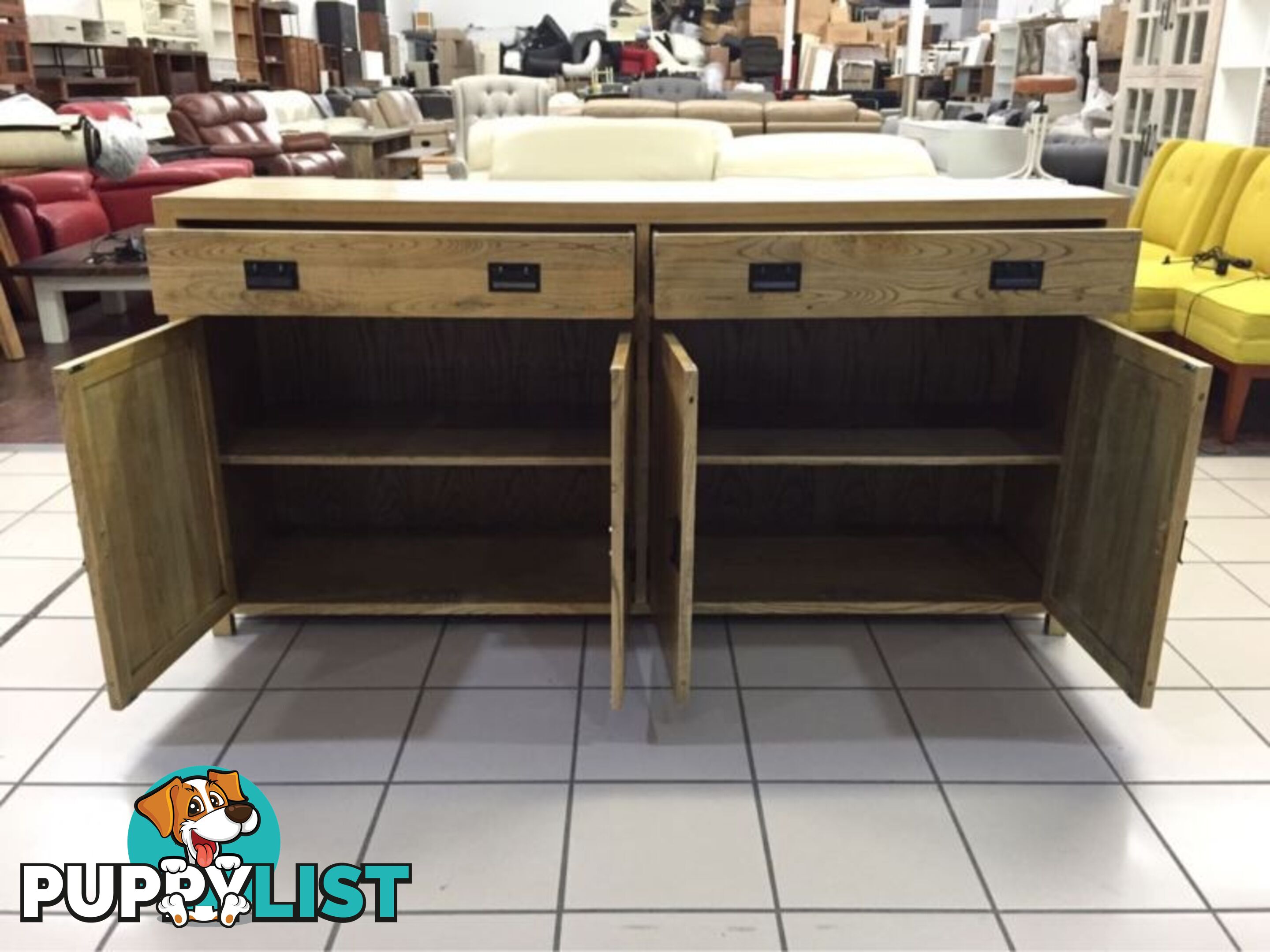 BARISTA OAK SIDEBOARD 4 DOOR 2 DRAWER