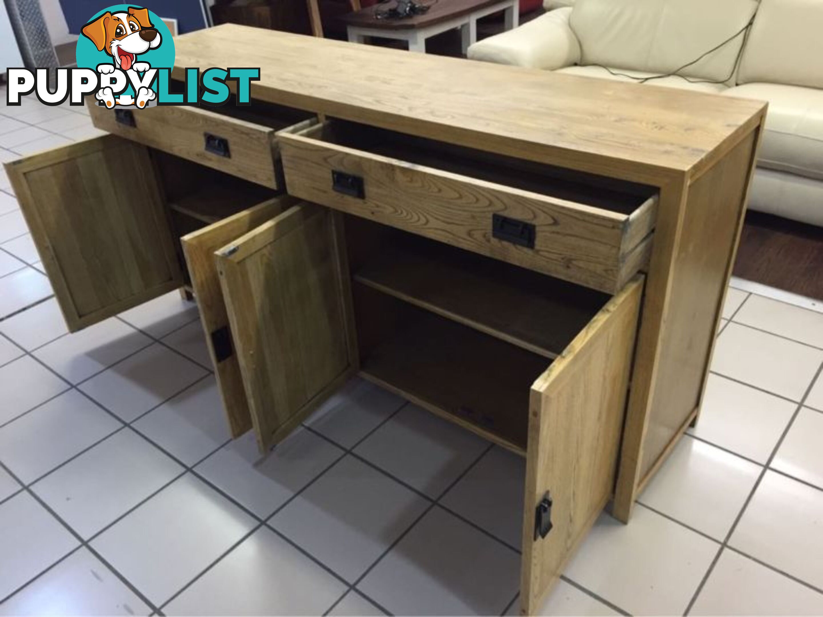 BARISTA OAK SIDEBOARD 4 DOOR 2 DRAWER