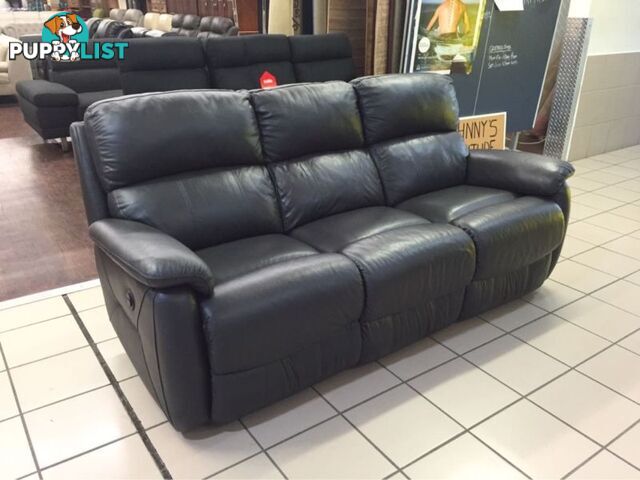 100% LEATHER 3 SEATER ELECTRIC RECLINER GUNMETAL GREY