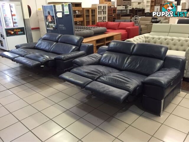 CLEARANCE 100% LEATHER 2.5 + 2 SEATER ELECTRIC RECLINER