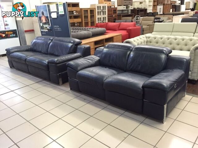 CLEARANCE 100% LEATHER 2.5 + 2 SEATER ELECTRIC RECLINER