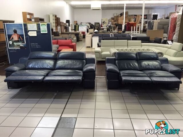 CLEARANCE 100% LEATHER 2.5 + 2 SEATER ELECTRIC RECLINER