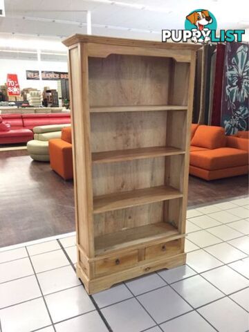 MAHOGONY NATURAL TIMBER BOOKCASE