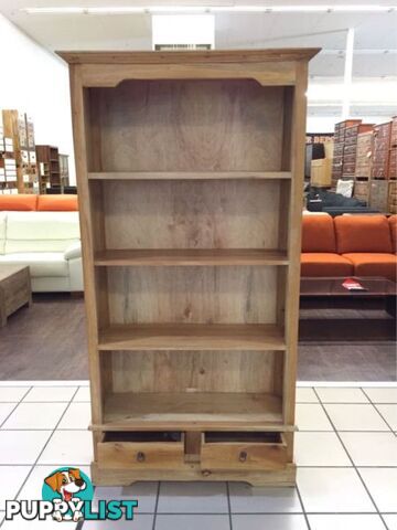 MAHOGONY NATURAL TIMBER BOOKCASE