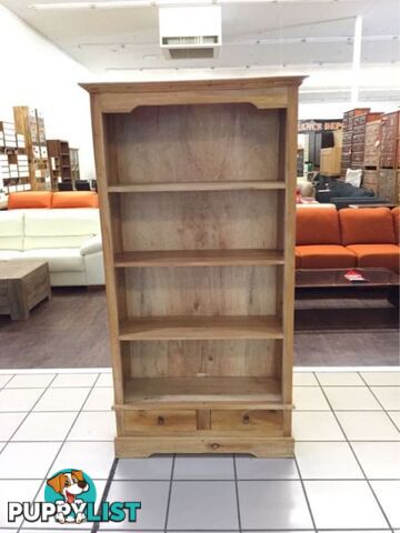 MAHOGONY NATURAL TIMBER BOOKCASE