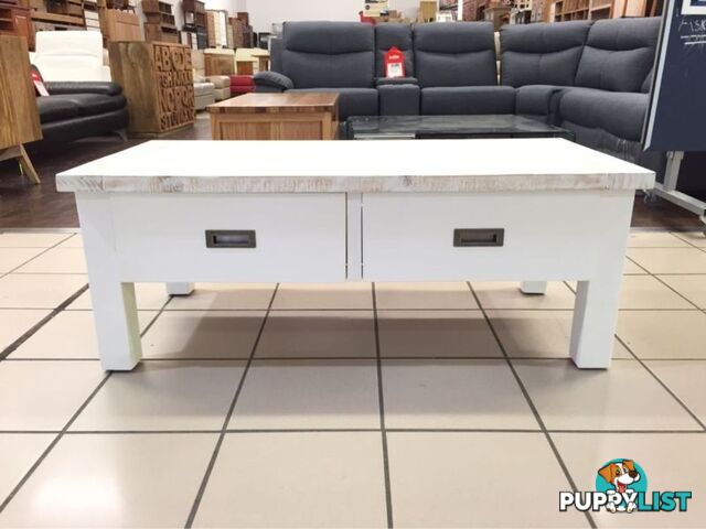 CLEARANCE PALMER COFFEE TABLE RUSTIC WHITE