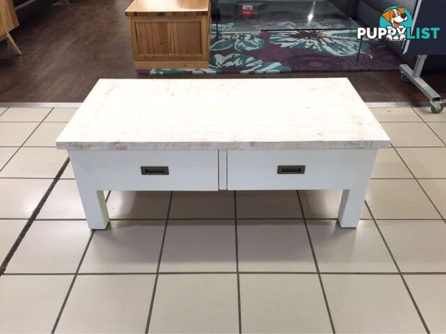 CLEARANCE PALMER COFFEE TABLE RUSTIC WHITE