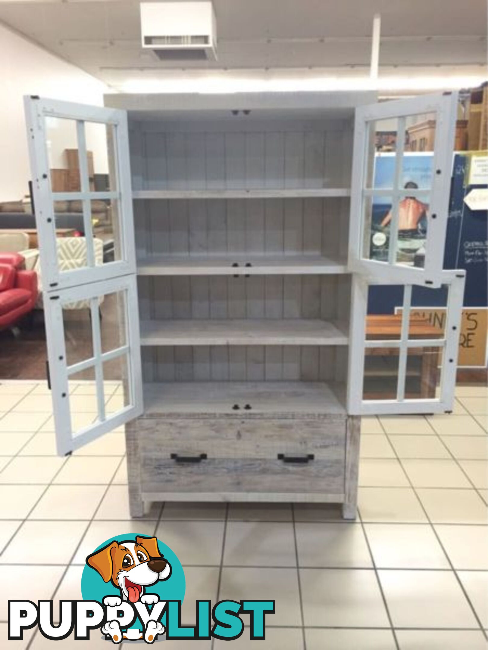 MIDDLETOWN DISPLAY CABINET WHITE WASH