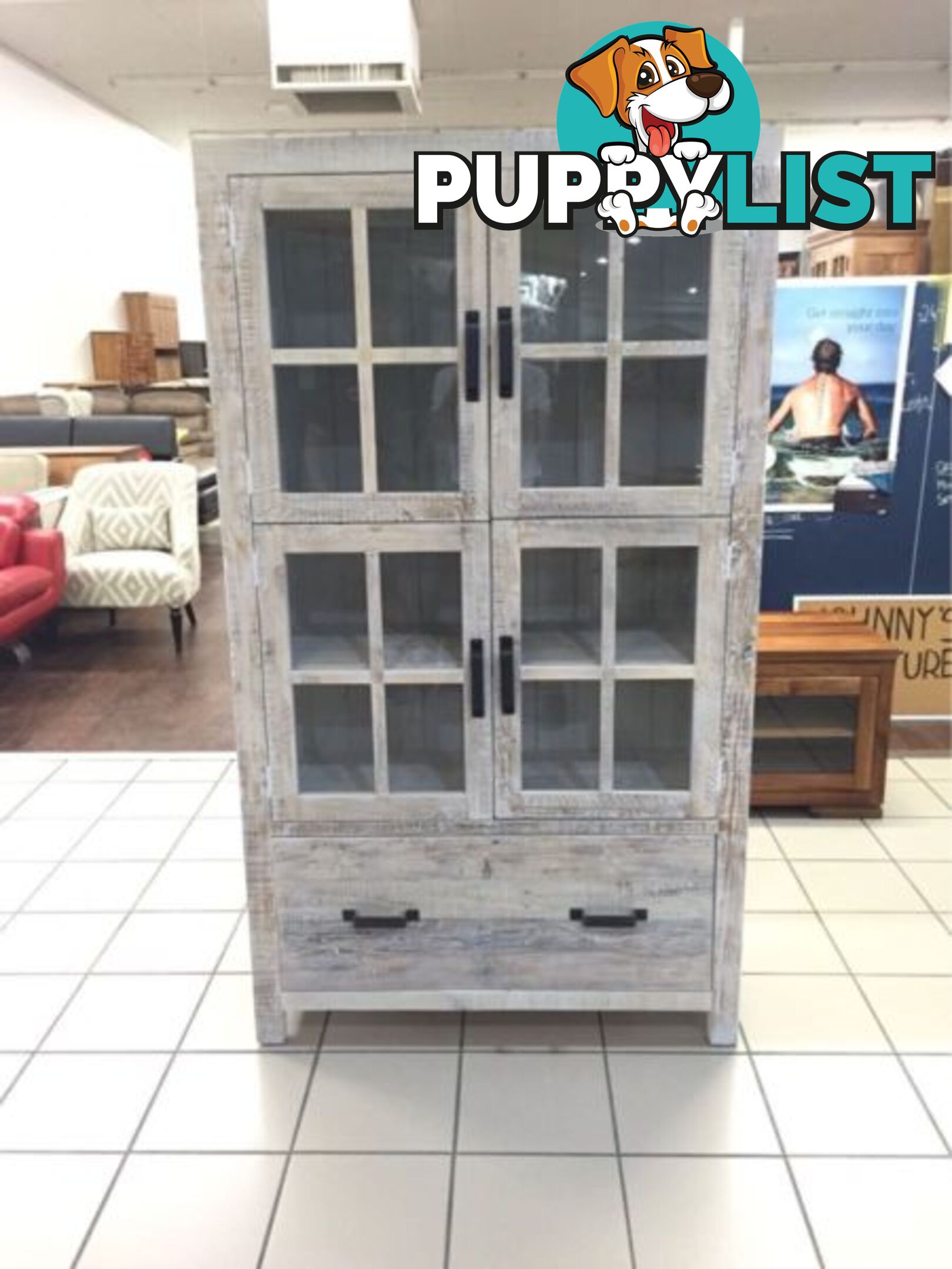 MIDDLETOWN DISPLAY CABINET WHITE WASH