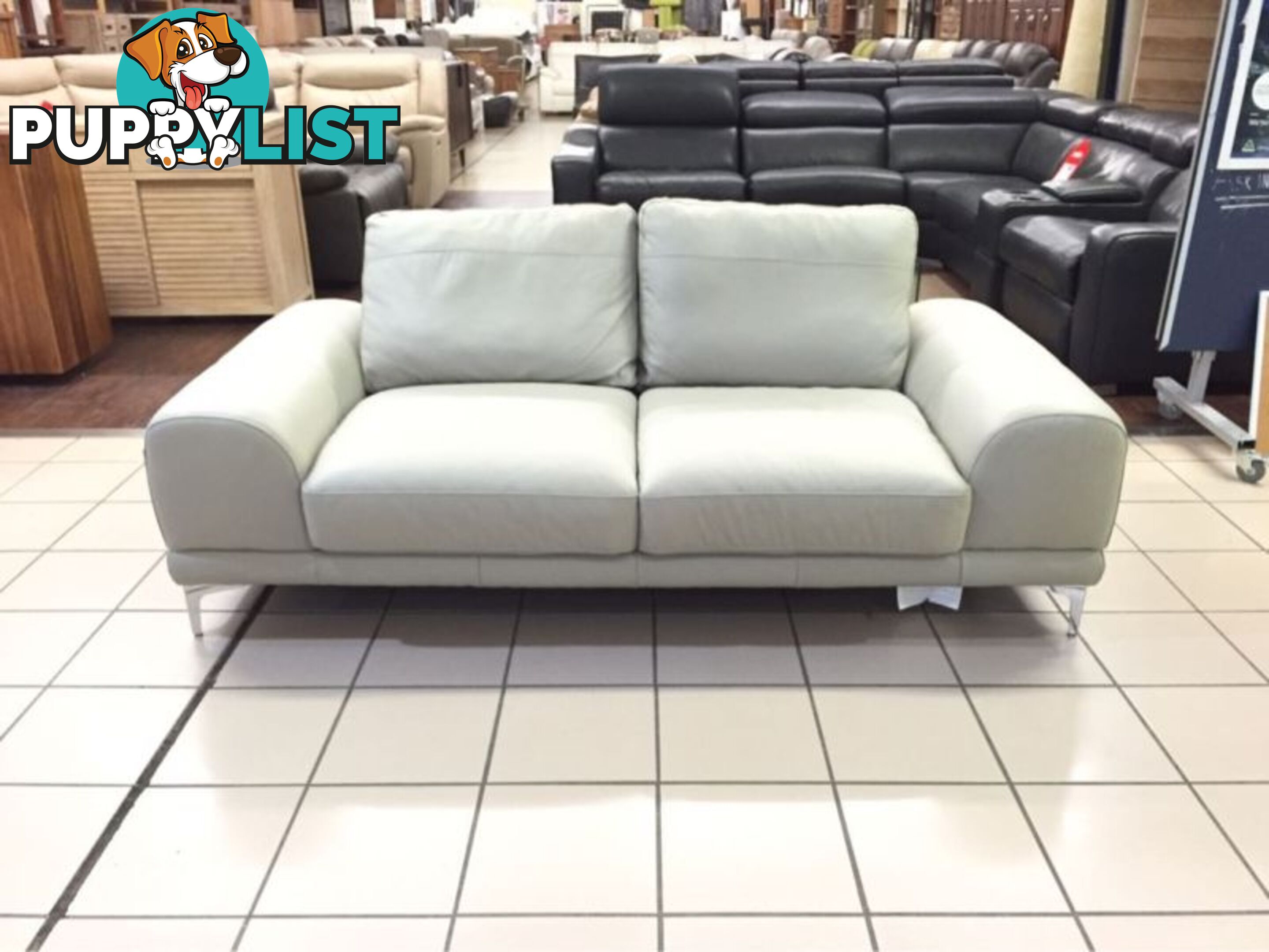 100% LEATHER CLOUDY 2 SEATER LOUNGE