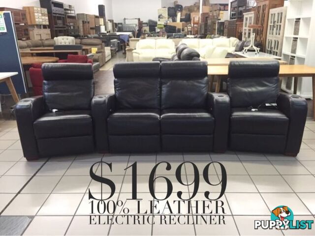 100% LEATHER LOUNGES - FACTORY SECOND, EX DISPLAY...