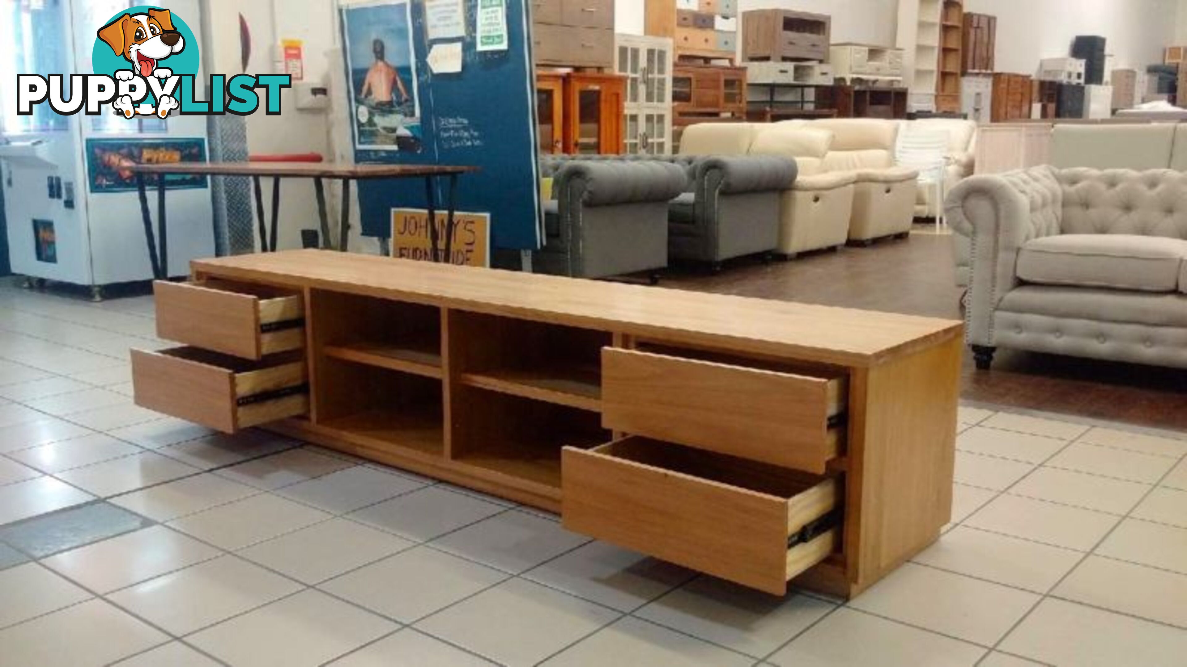 4 DRAWER TV UNIT 240CM