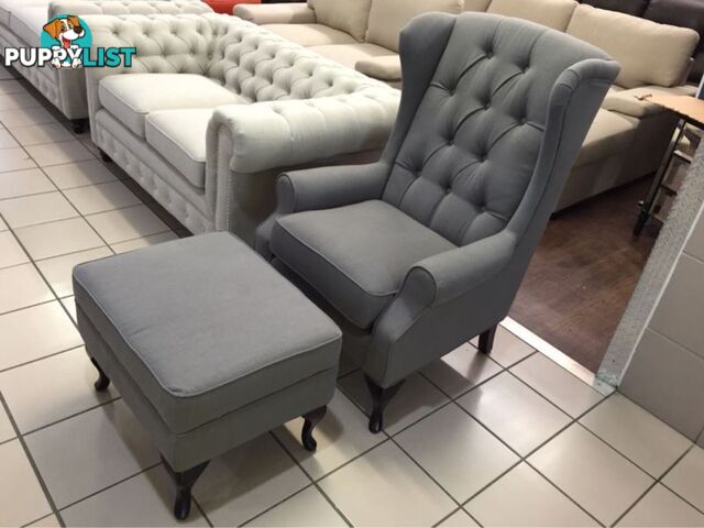 VICTORIA ARMCHAIR + OTTOMAN