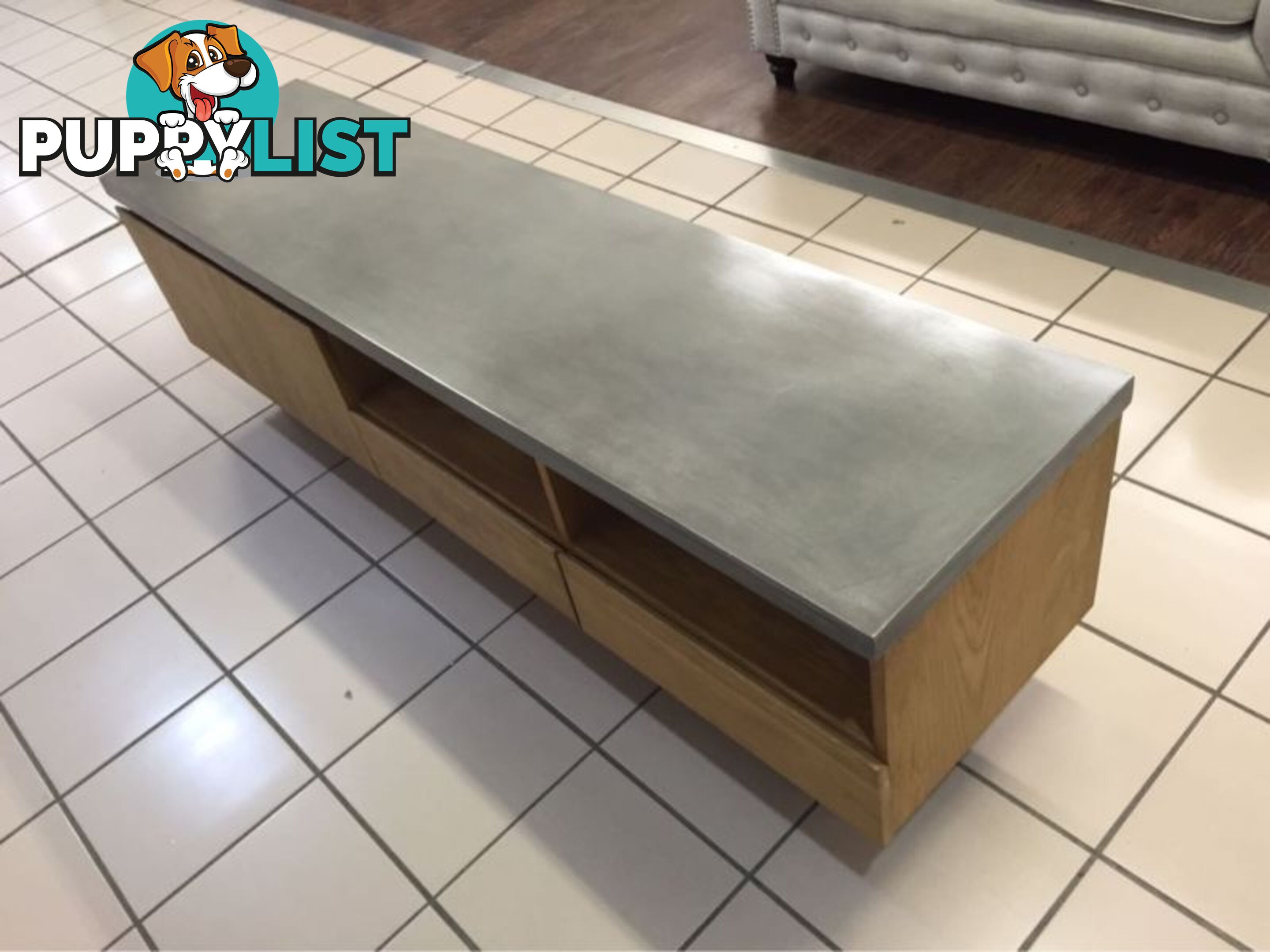 2 DRAWER 2 DOOR CONCRETE TOP TV UNIT