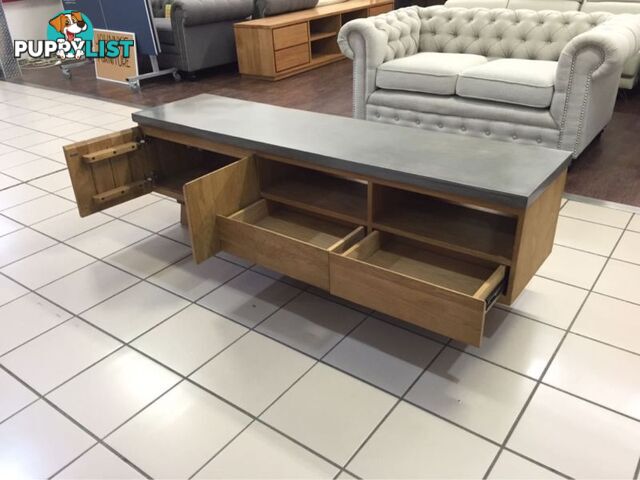 2 DRAWER 2 DOOR CONCRETE TOP TV UNIT