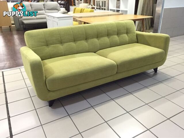 CLEARANCE 3 SEATER FABRIC SOFA (GREEN)