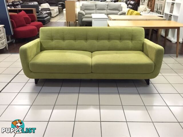 CLEARANCE 3 SEATER FABRIC SOFA (GREEN)