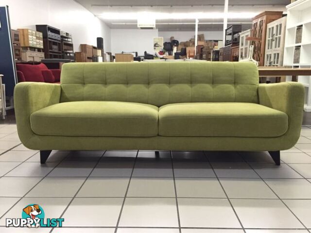 CLEARANCE 3 SEATER FABRIC SOFA (GREEN)