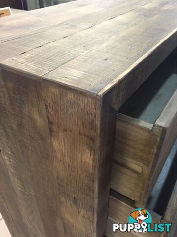 BRAND NEW - 5 DRAWER TALLBOY RECYCLED TIMBER