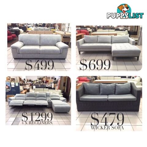 LOUNGE CLEARANCE! BRAND NEW, FACTORY SECONDS, EX DISPLAY...