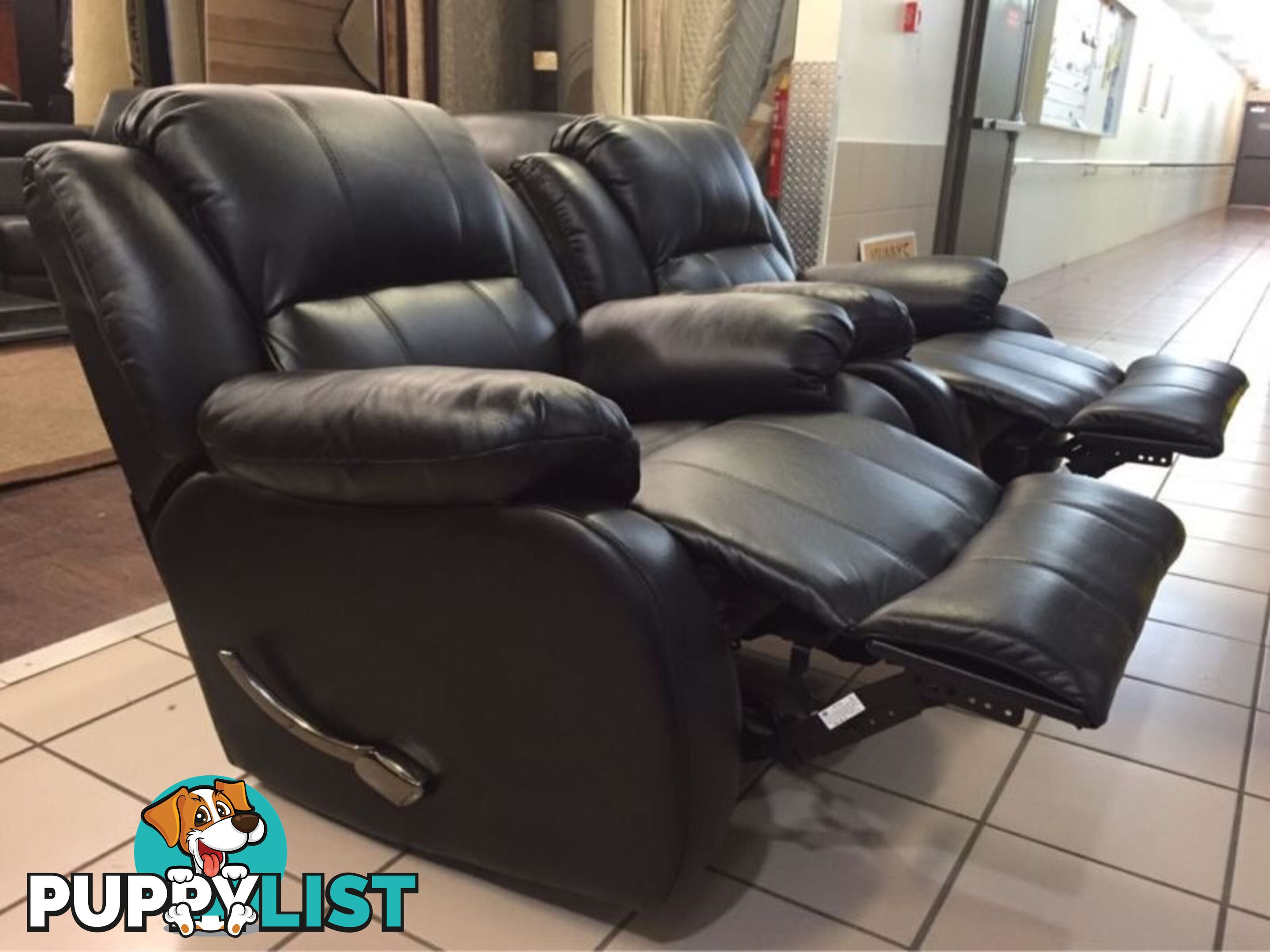 2 x ROCKING RECLINER CHAIRS (BLACK)