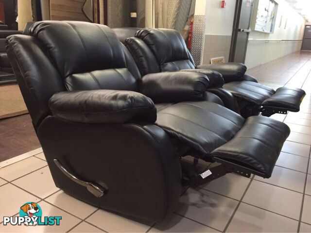 2 x ROCKING RECLINER CHAIRS (BLACK)