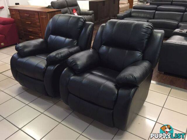 2 x ROCKING RECLINER CHAIRS (BLACK)