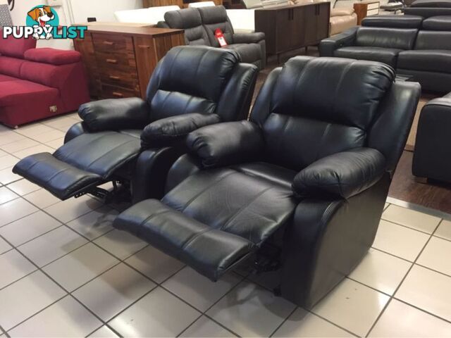 2 x ROCKING RECLINER CHAIRS (BLACK)