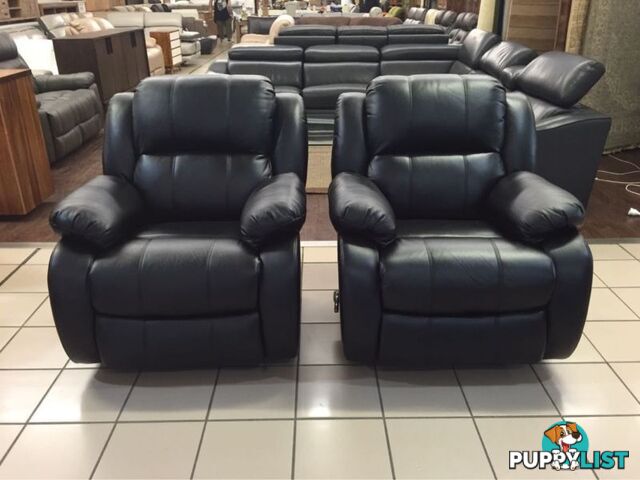 2 x ROCKING RECLINER CHAIRS (BLACK)