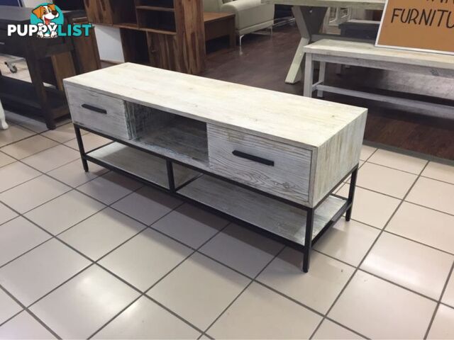 BRAND NEW - 2 DRAWER TV CABINET OLD ELM (WHITE)