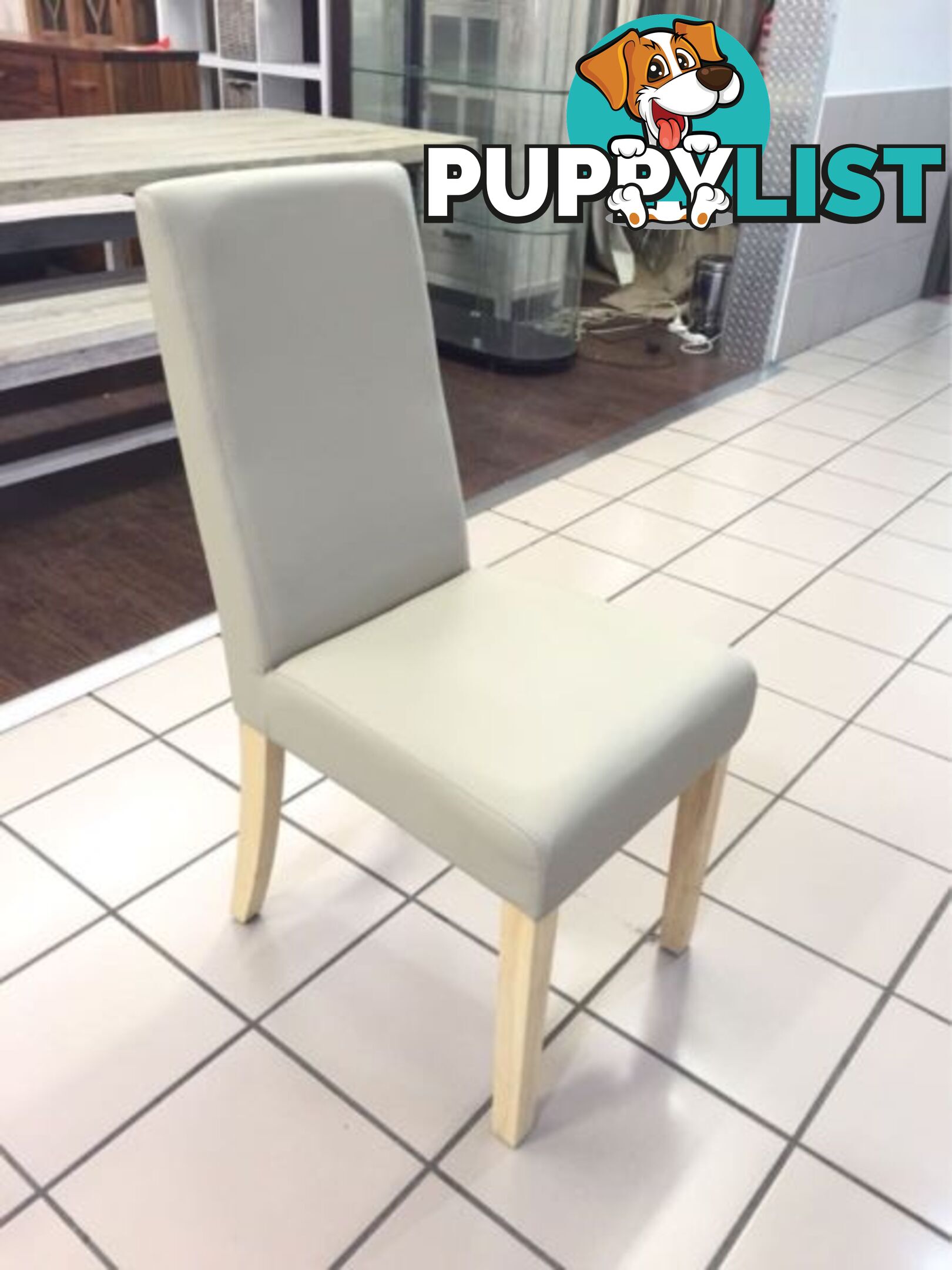 100% LEATHER - HARLEY DINING CHAIR PEBBLE