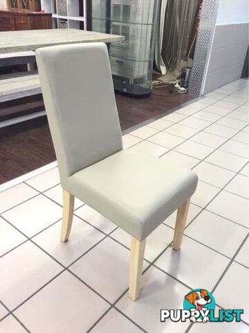 100% LEATHER - HARLEY DINING CHAIR PEBBLE