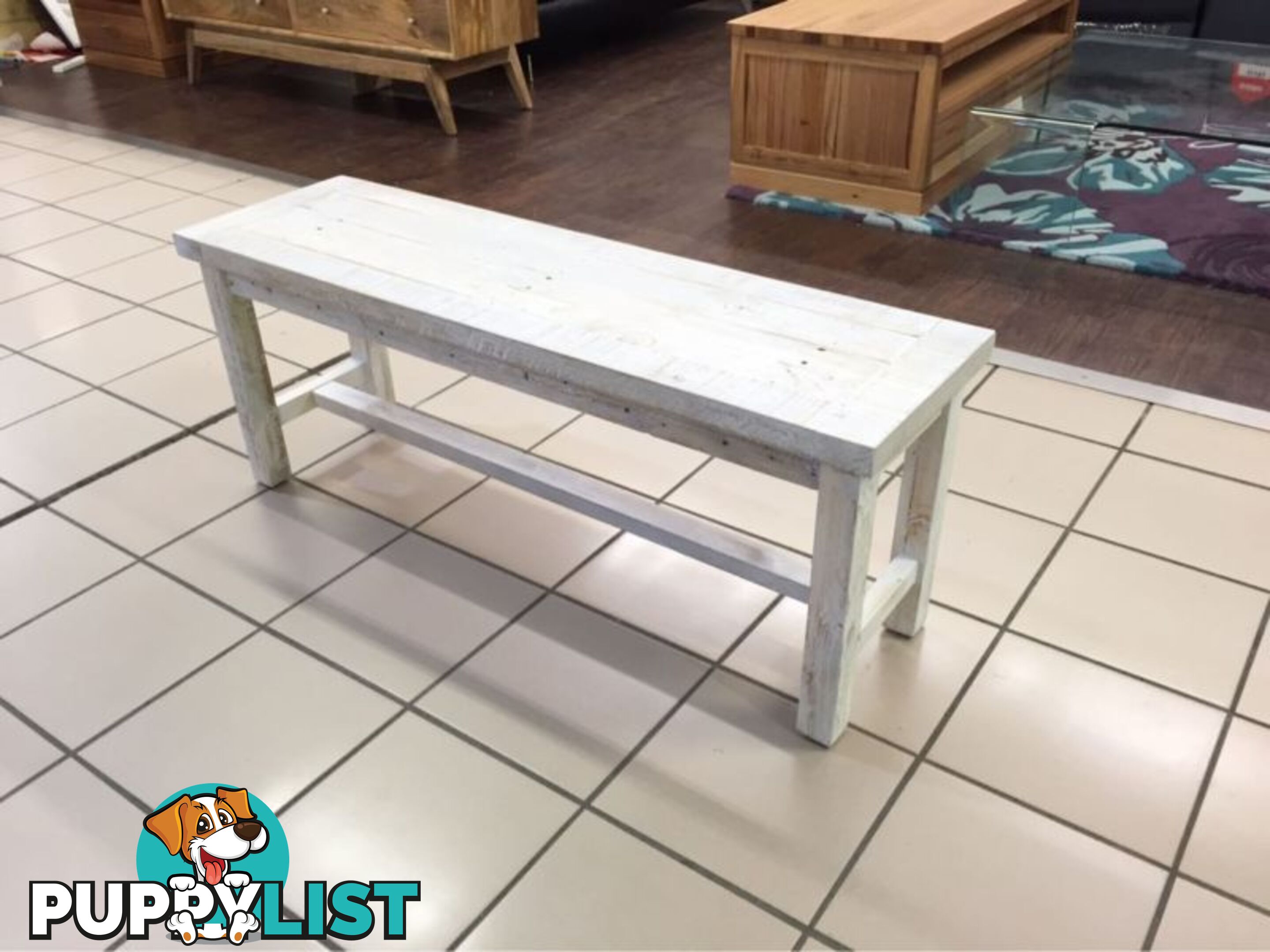 NEW HAVEN BENCH 120 WHITE WASH