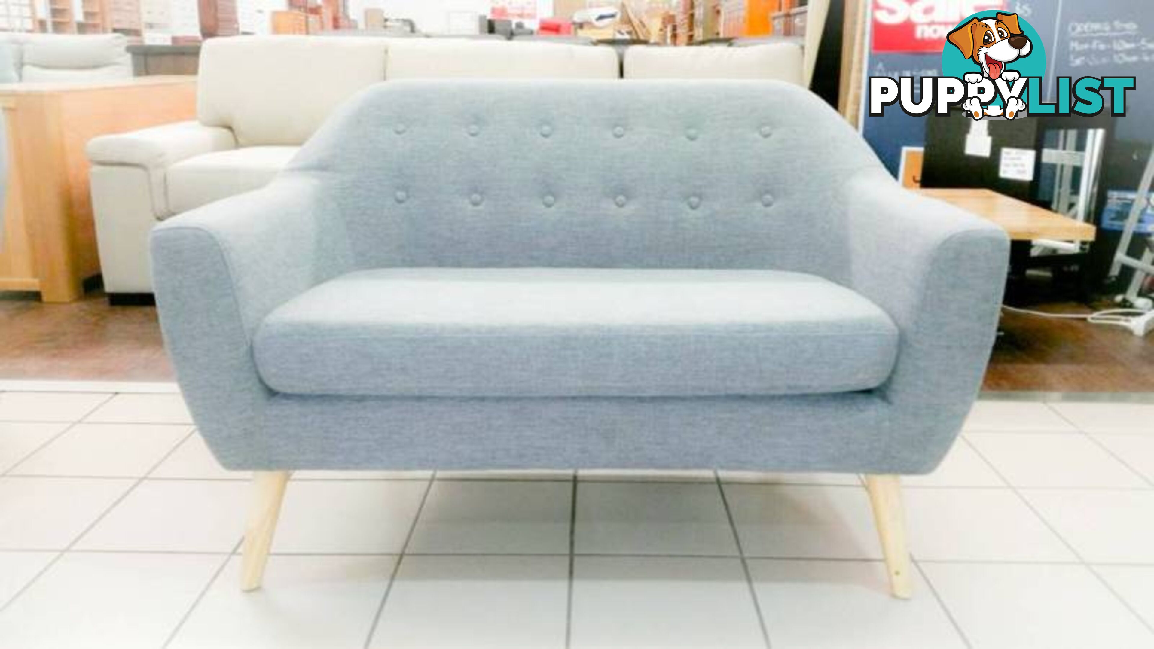 RETRO 3 SEATER FABRIC LOUNGE