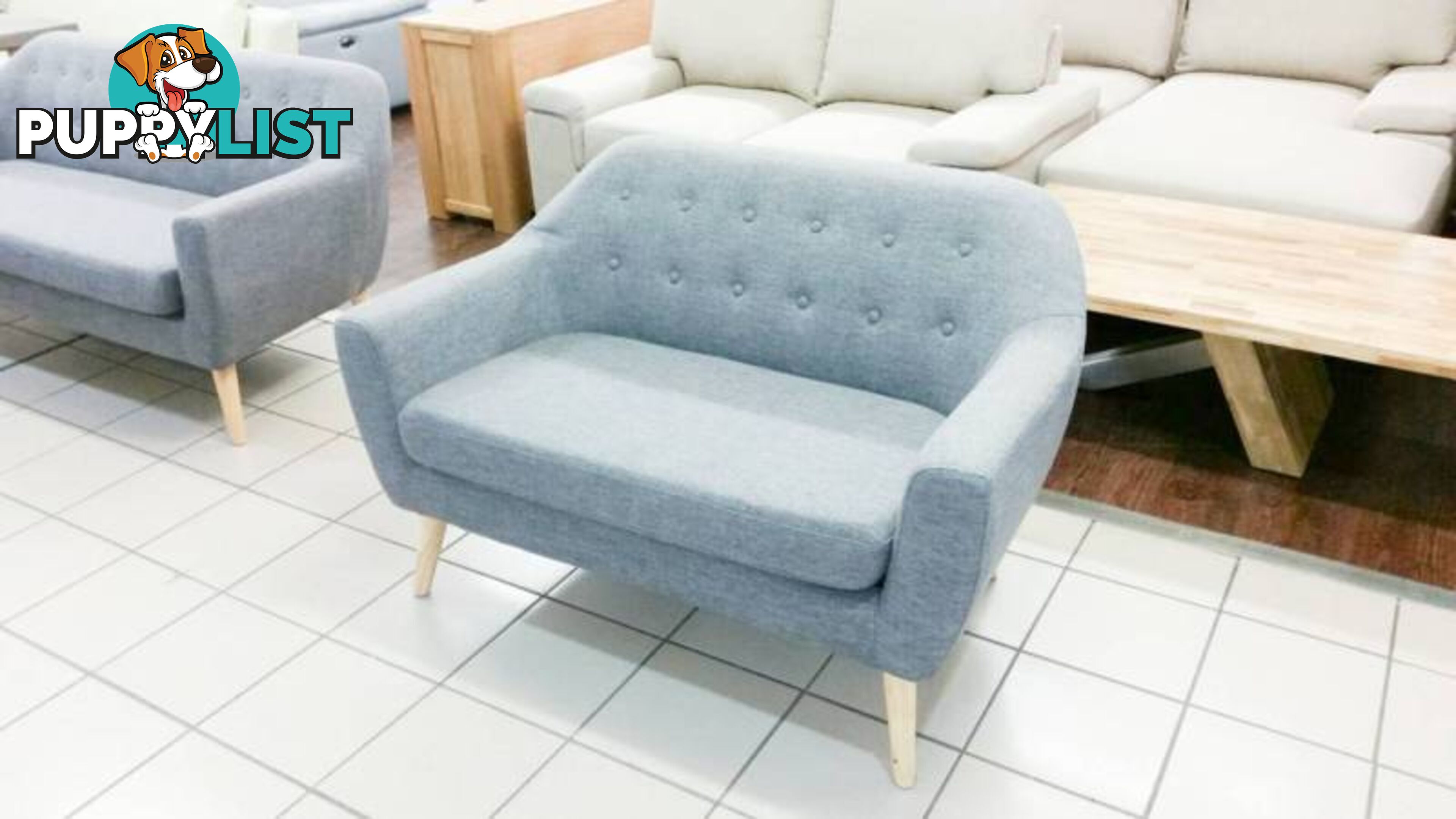 RETRO 3 SEATER FABRIC LOUNGE