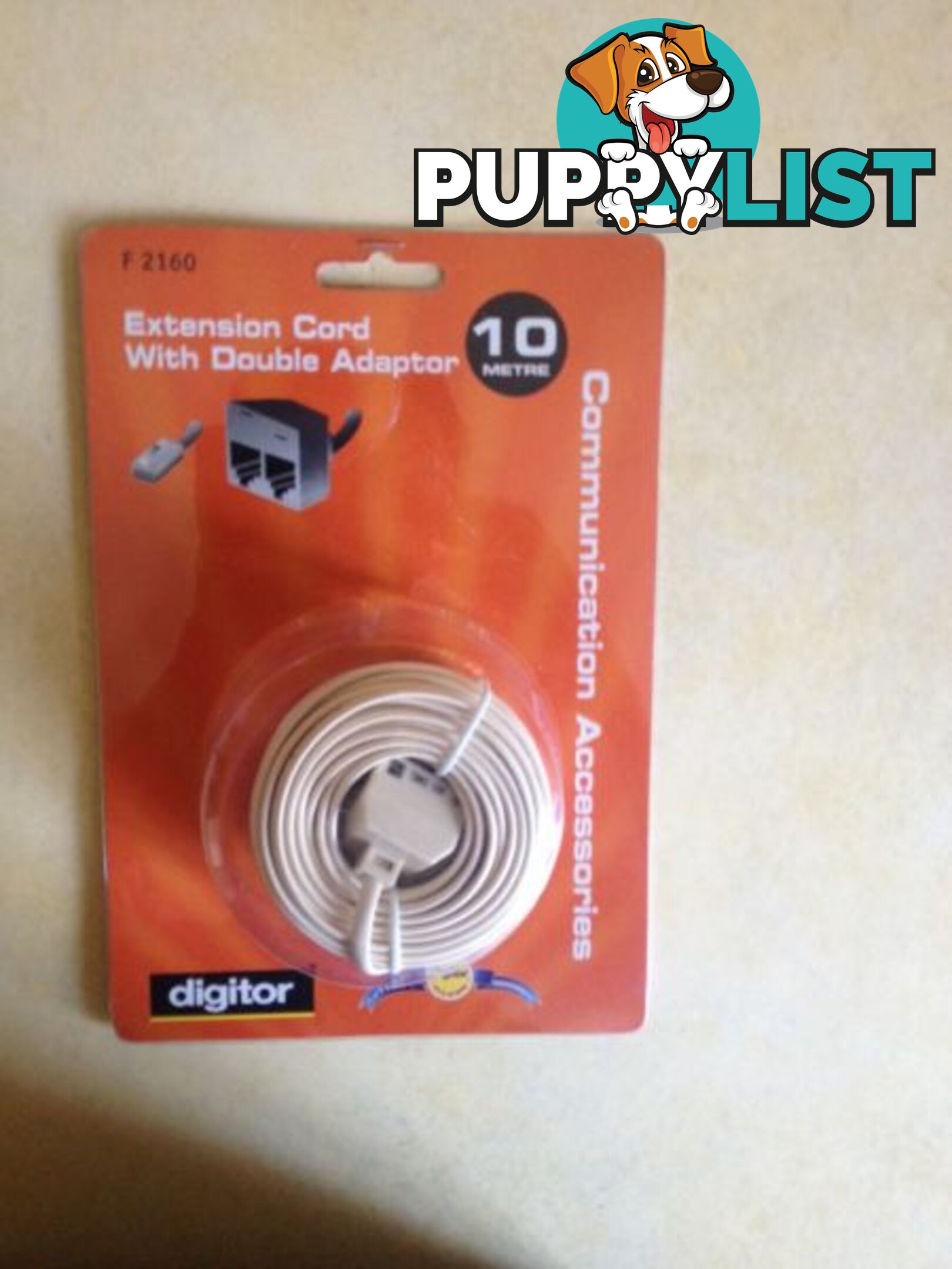 Extension cord with double adaptor