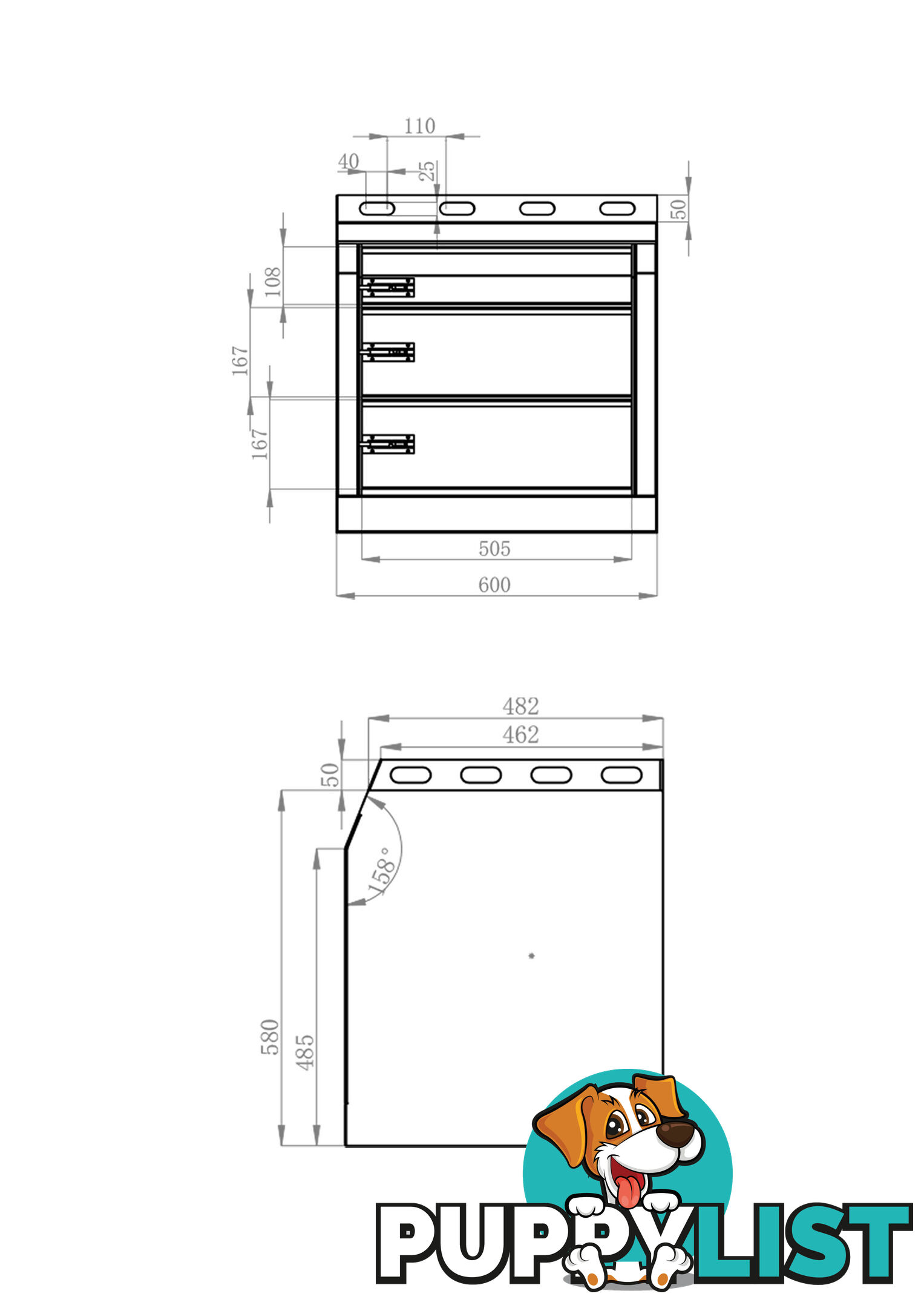 ALUMINIUM 3 DRAWER UNIT