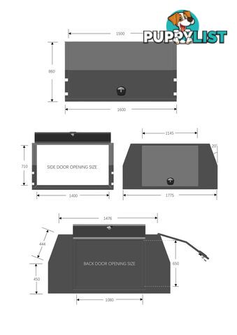X1-1650 F/P 3 DOORS BLACK