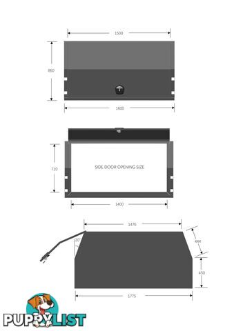 X3-1600 3 DOORS BLACK