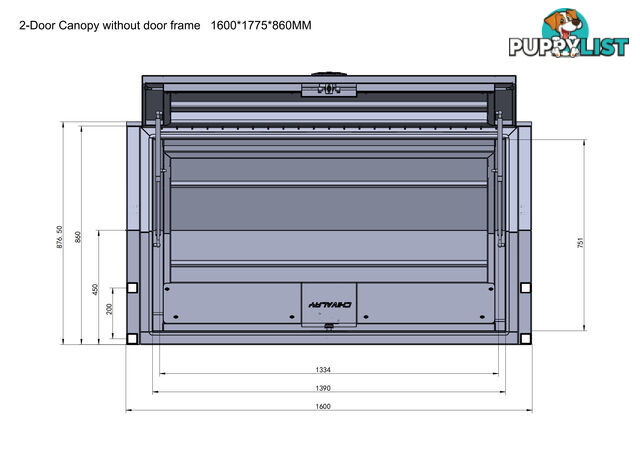 X3-1600 3 DOORS BLACK