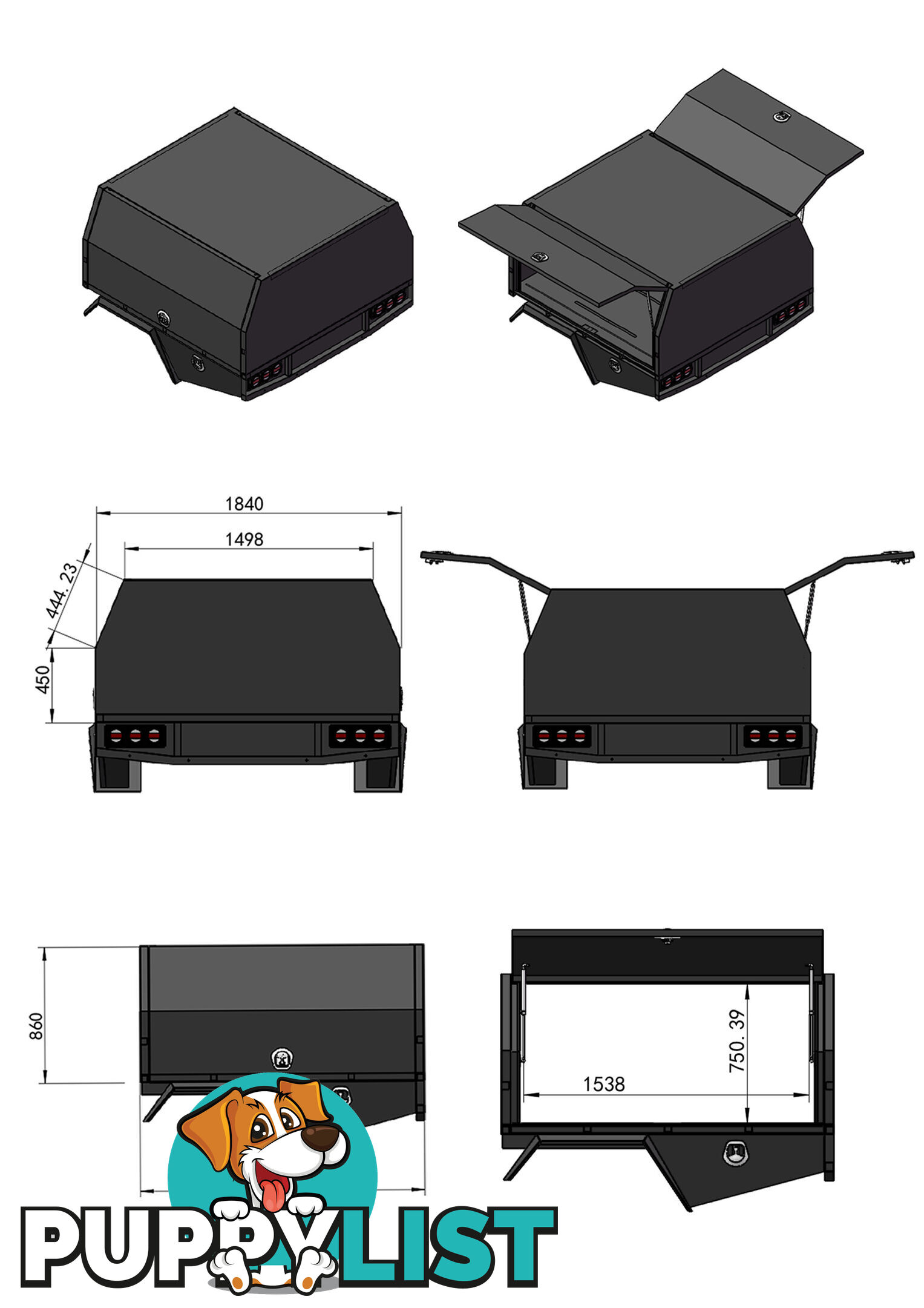 S1 1800MM SERVICE BODY FLAT ALLOY WITH 2 DOOR â RAW ALLOY