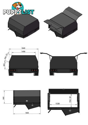 S1 1800MM SERVICE BODY FLAT ALLOY WITH 2 DOOR â RAW ALLOY