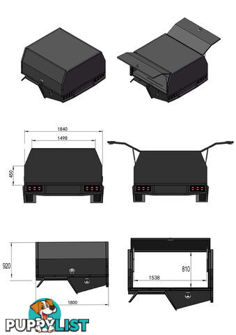 S1 1800MM SERVICE BODY FLAT ALLOY WITH 2 DOOR – RAW ALLOY