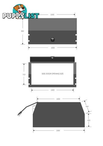 X1-WIDE 1600 F/P 2 DOORS BLACK