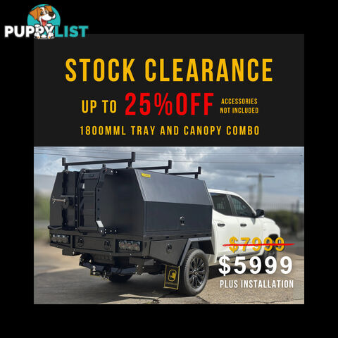 T3/X1 1800MML CANOPY WITH 1800MML TRAY COMBO BLACK