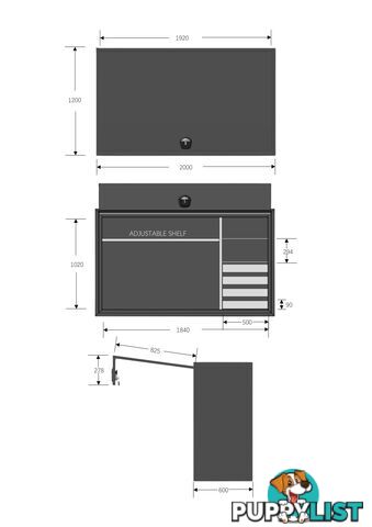 2000 F/P TRUCK TOOLBOX W/ DRAWER SET MARINE-GRADE ALLOY