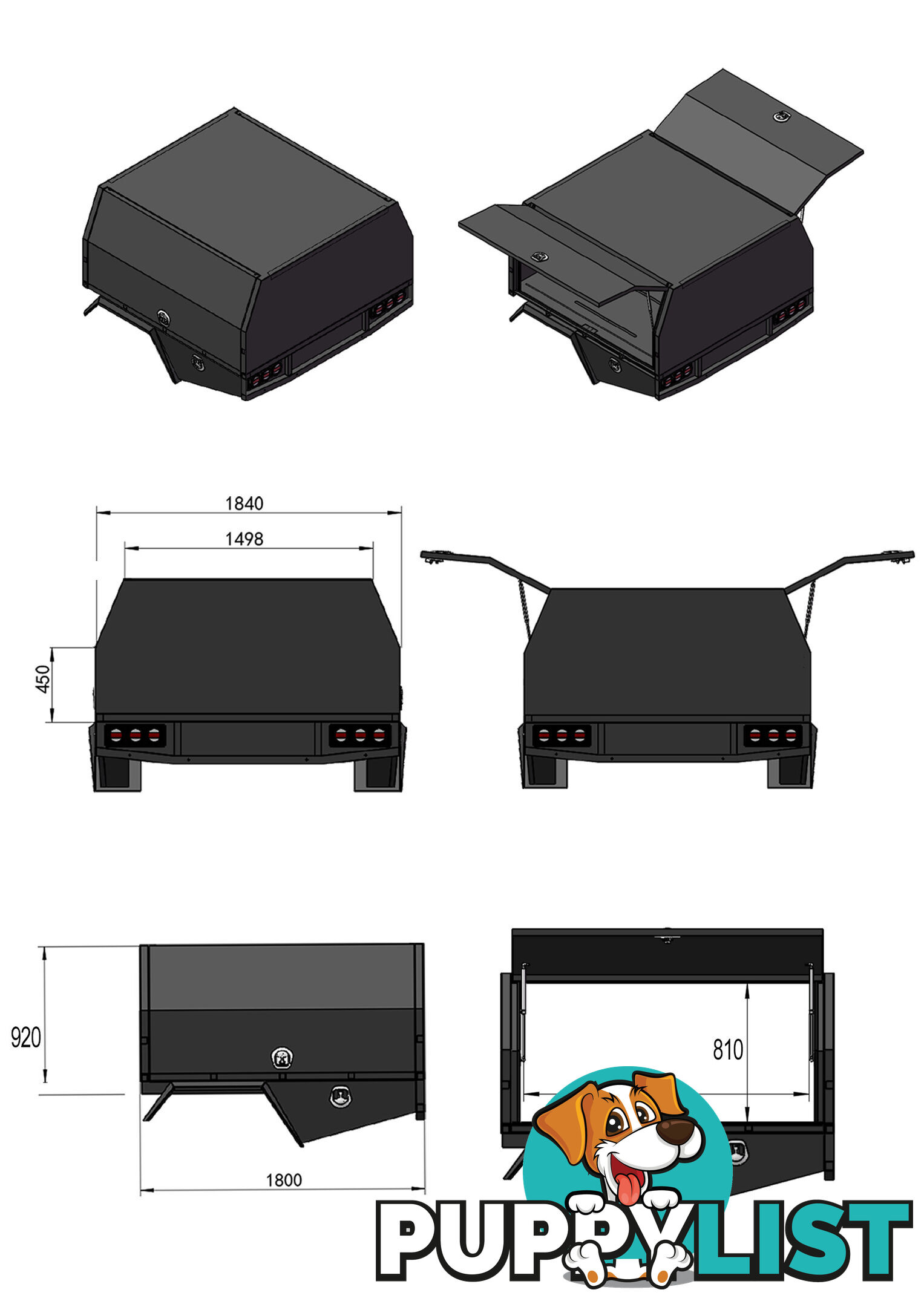 S3 1800MM UNISTRUT FLOOR SERVICE BODY FLAT ALLOY WITH 2 DOOR RAW